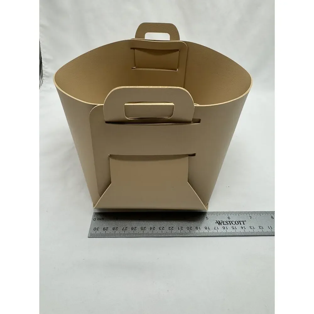 Esselle Vegan Leather Foldable Basket, Beige, Set of 4 NWT